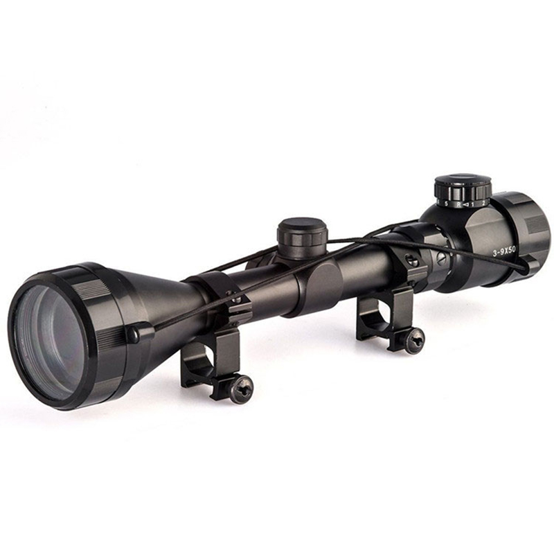 3-9x50 Bijv. Jachtkijker Tactische Rgb-verlichting Richtkruis Riflescope Air Soft Rifle