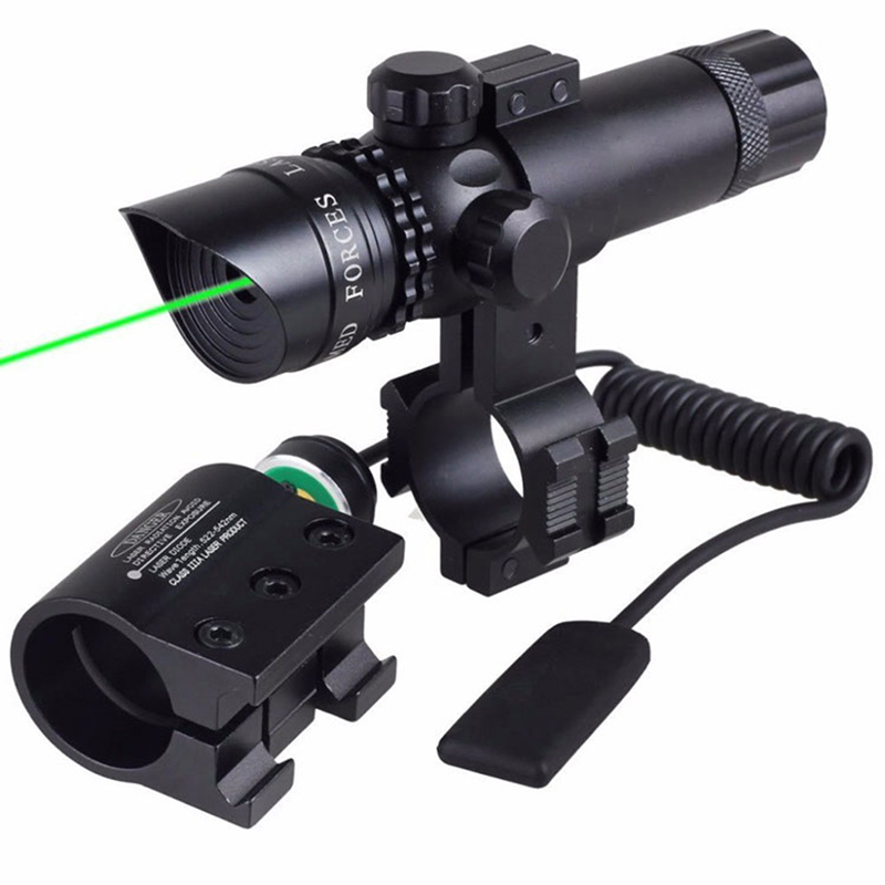 Tactische Aanpassingsschakelaar Laser Sight Compact Geweer Groen Laser Sight Met 2 Mounts Rail Voor Gun Laser Sight