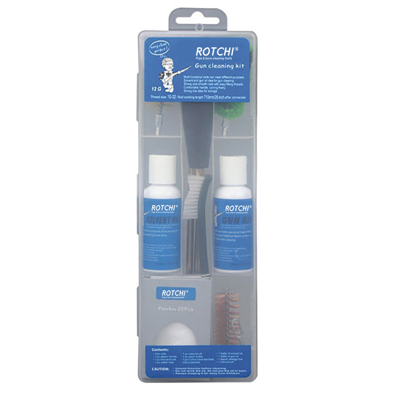 Transparante doos Luchtbukspistoolreinigingsset met oliefles